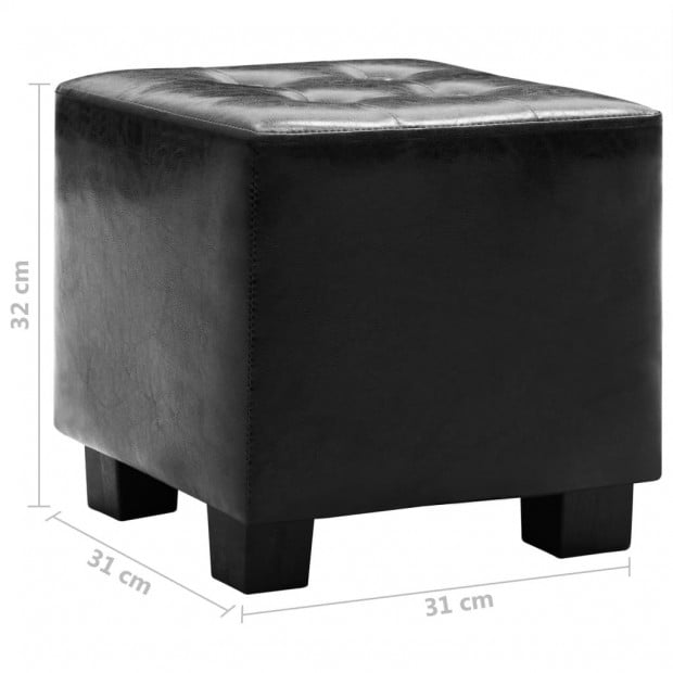 Sofa Chair With Footstool Black Faux Leather Image 10