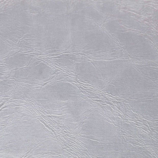 Tub Chair Shiny Silver Faux Leather Image 3