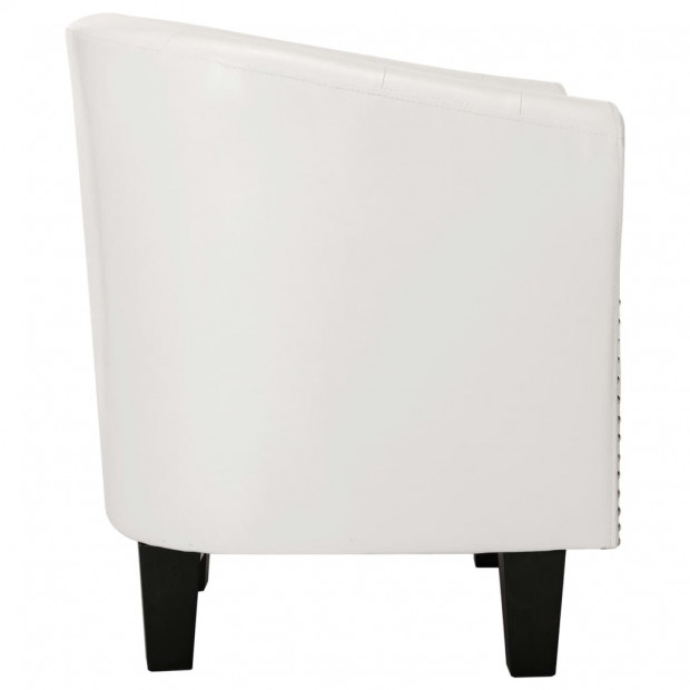 Tub Chair Faux Leather White Image 5