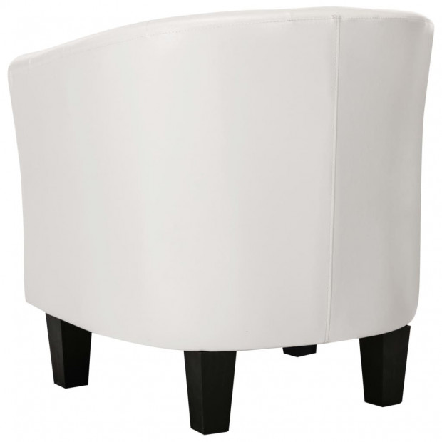 Tub Chair Faux Leather White Image 6