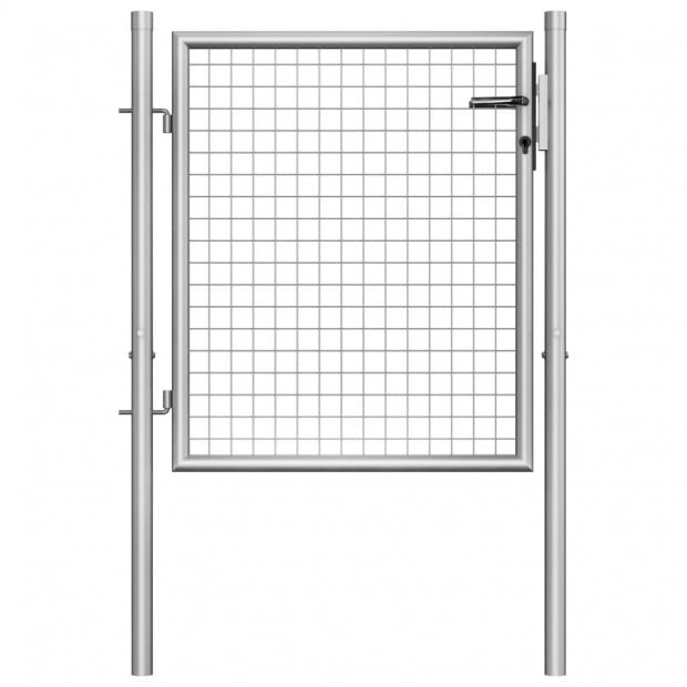 Garden Gate Galvanised Steel 105x125 Cm Silver