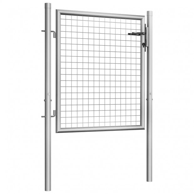 Garden Gate Galvanised Steel 105x125 Cm Silver Image 2