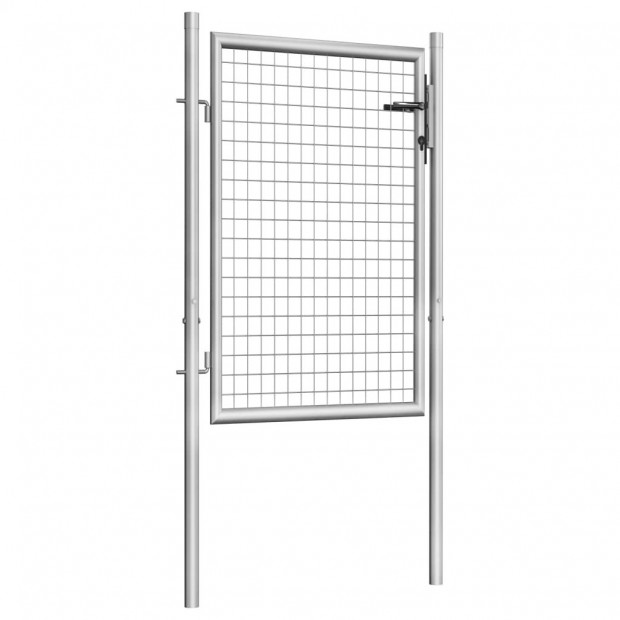 Garden Gate Galvanised Steel 105x150 Cm Silver Image 2