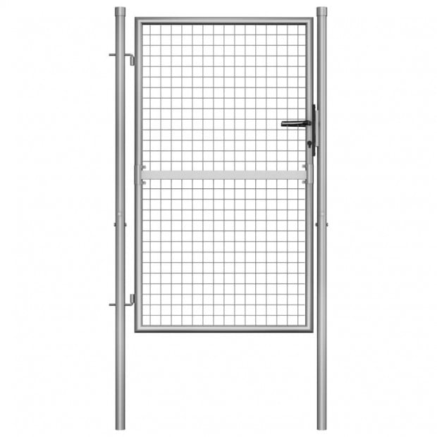 Garden Gate Galvanised Steel 105x175 Cm Silver