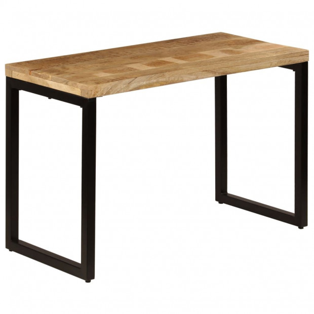 Dining Table 115x55x76 Cm Solid Mango Wood And Steel Image 11