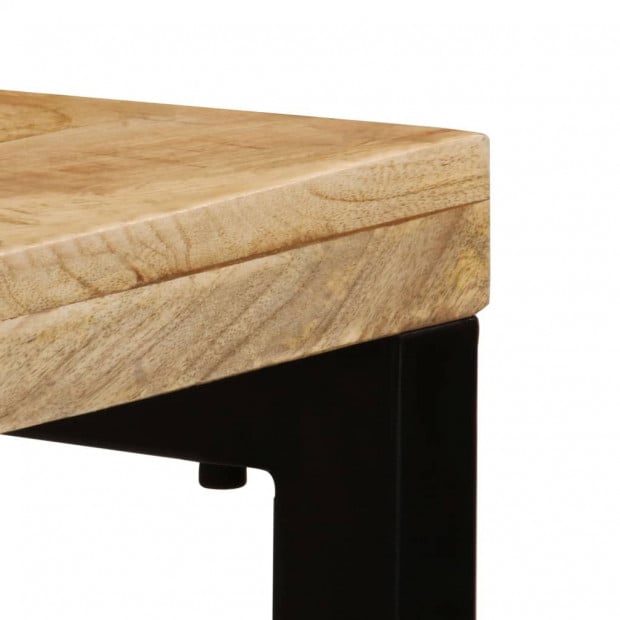 Dining Table 115x55x76 Cm Solid Mango Wood And Steel Image 6