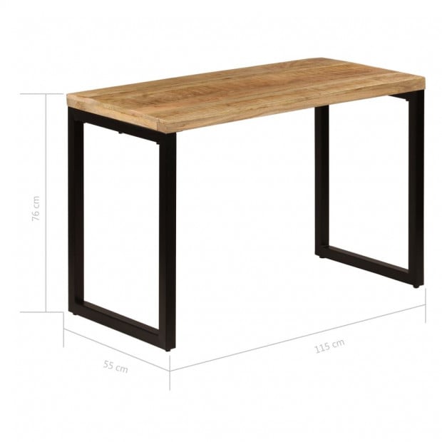 Dining Table 115x55x76 Cm Solid Mango Wood And Steel Image 8