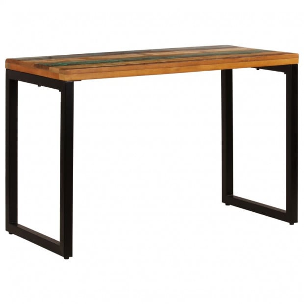 Dining Table 115x55x76 Cm Solid Reclaimed Wood And Steel Image 2