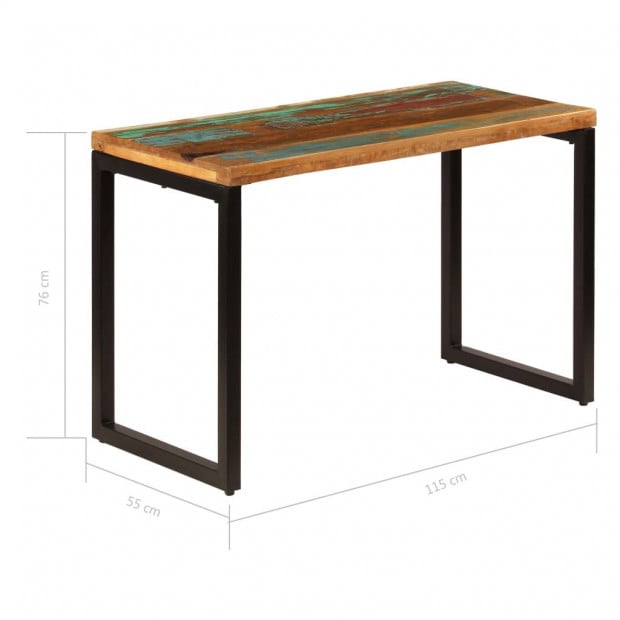Dining Table 115x55x76 Cm Solid Reclaimed Wood And Steel Image 9