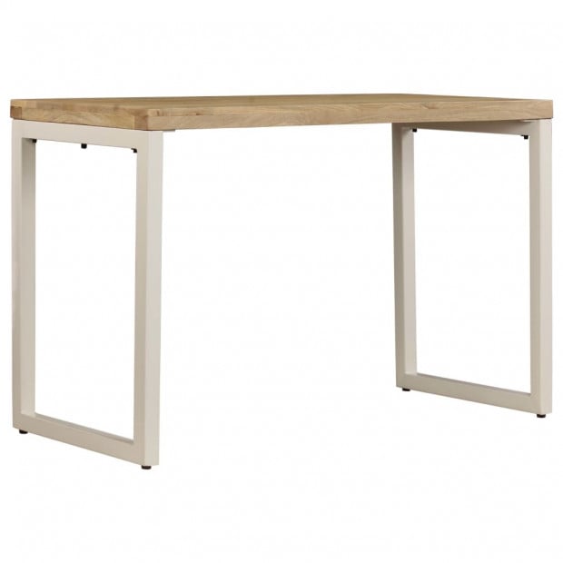Dining Table 115x55x76 Cm Solid Mango Wood And Steel Image 2