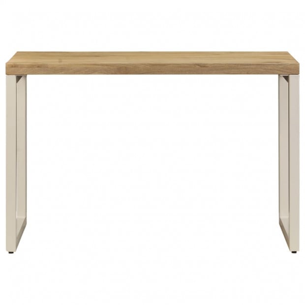 Dining Table 115x55x76 Cm Solid Mango Wood And Steel Image 3