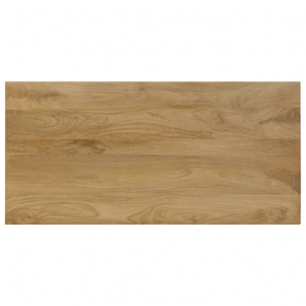 Dining Table 115x55x76 Cm Solid Mango Wood And Steel Image 4