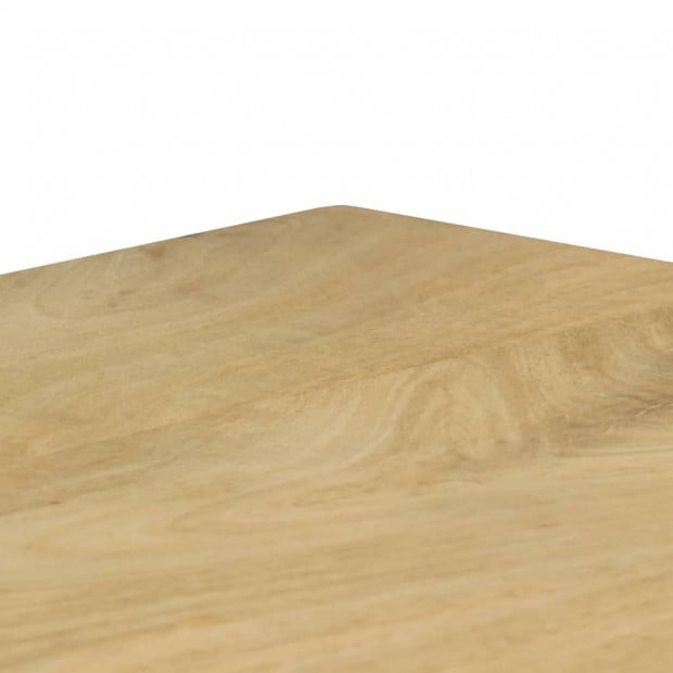 Dining Table 115x55x76 Cm Solid Mango Wood And Steel Image 5