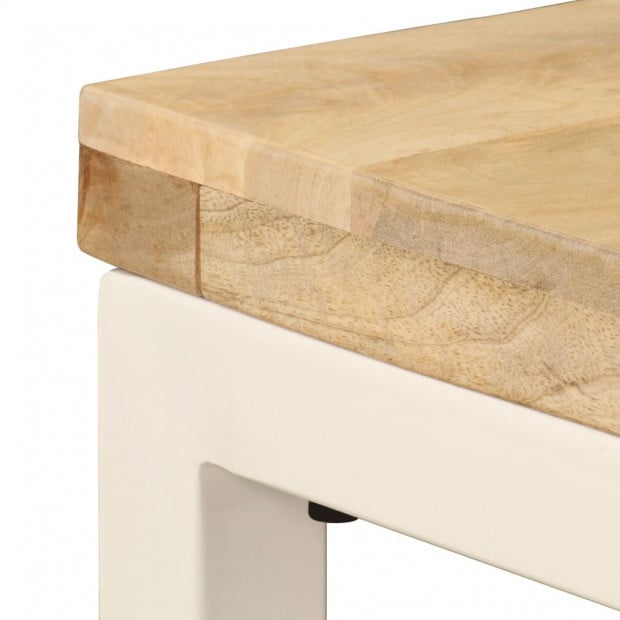 Dining Table 115x55x76 Cm Solid Mango Wood And Steel Image 7