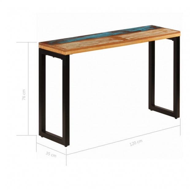 Console Table 120x35x76 Cm Solid Reclaimed Wood And Steel Image 7