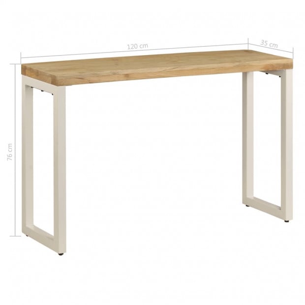 Console Table 120x35x76 Cm Solid Mango Wood And Steel Image 9