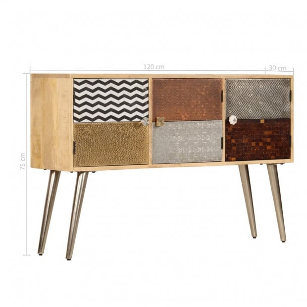 Sideboard 120x30x75 Cm Solid Mango Wood Image 9
