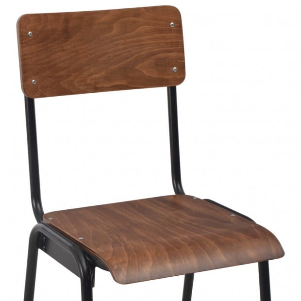 Bar Chairs 2 Pcs Brown Solid Plywood Steel Image 6