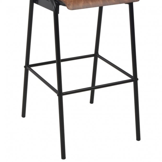 Bar Chairs 2 Pcs Brown Solid Plywood Steel Image 7
