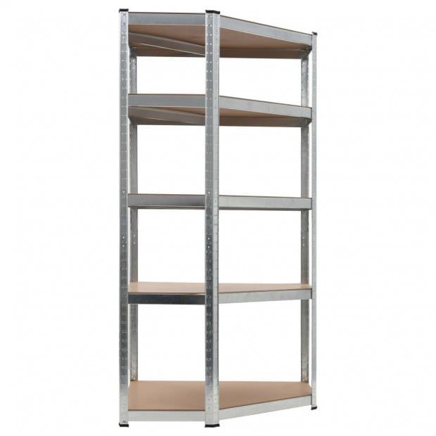 Storage Shelf Silver 90x90x180 Cm Steel And Mdf Image 2