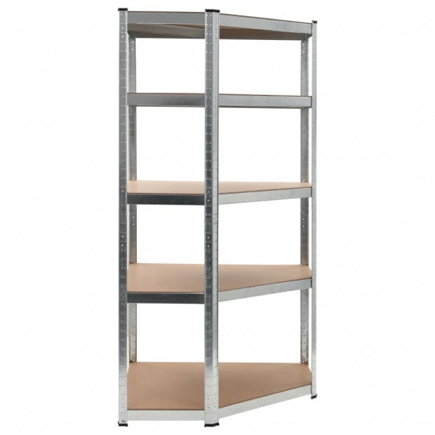 Storage Shelf Silver 90x90x180 Cm Steel And Mdf Image 3