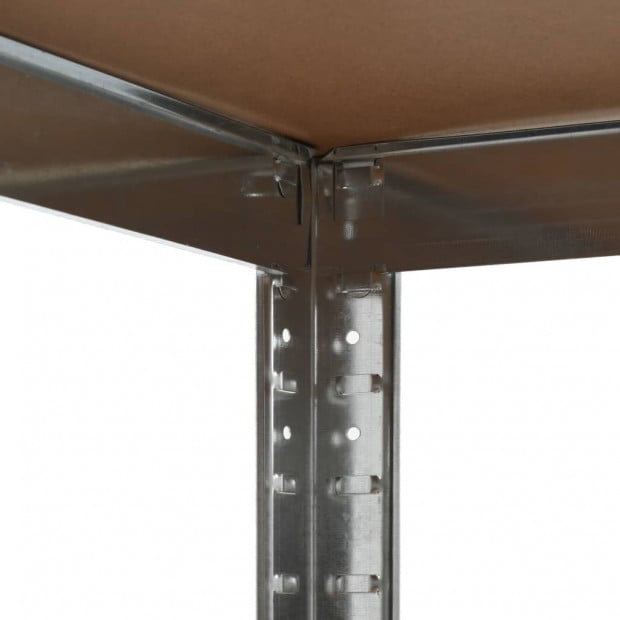 Storage Shelf Silver 90x90x180 Cm Steel And Mdf Image 4