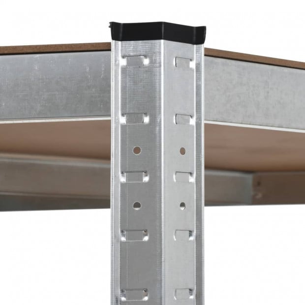 Storage Shelf Silver 90x90x180 Cm Steel And Mdf Image 5