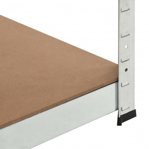 Storage Shelf Silver 90x90x180 Cm Steel And Mdf Image 6