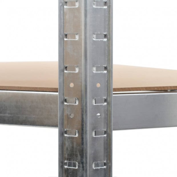 Storage Shelf Silver 90x90x180 Cm Steel And Mdf Image 7