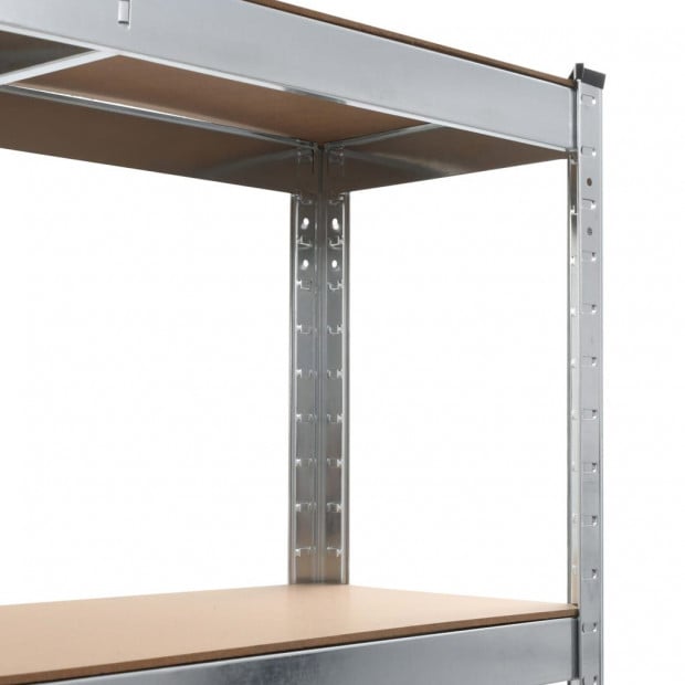Storage Shelves 2 Pcs Silver 90x30x180 Cm Steel And Mdf Image 6