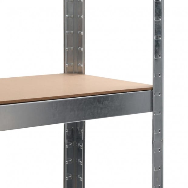 Storage Shelves 2 Pcs Silver 90x30x180 Cm Steel And Mdf Image 7