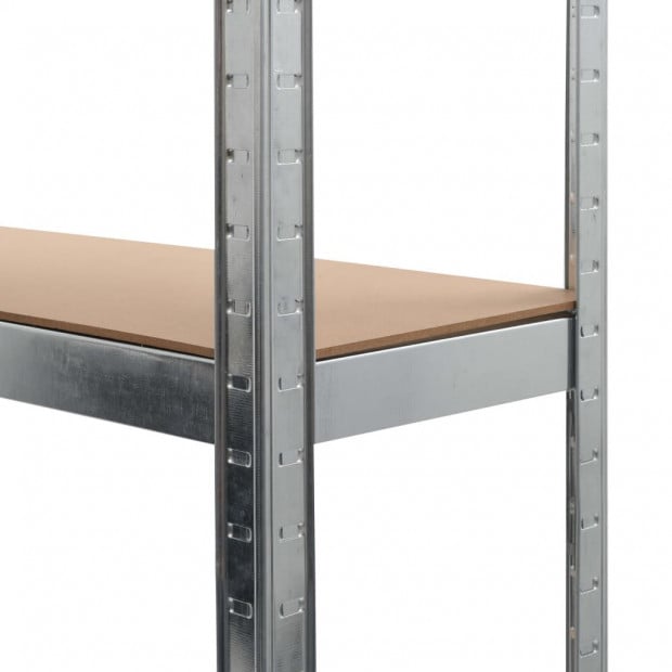 Storage Shelves 2 Pcs Silver 90x30x180 Cm Steel And Mdf Image 8