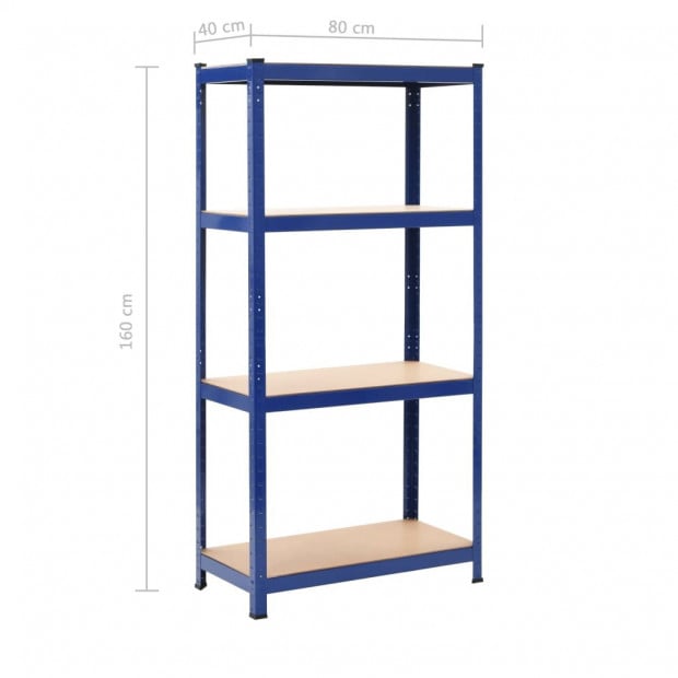 Storage Shelf Blue 80x40x160 Cm Steel And Mdf Image 9