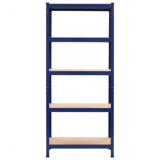 Storage Shelf Blue 80x40x180 Cm Steel And Mdf Image 2