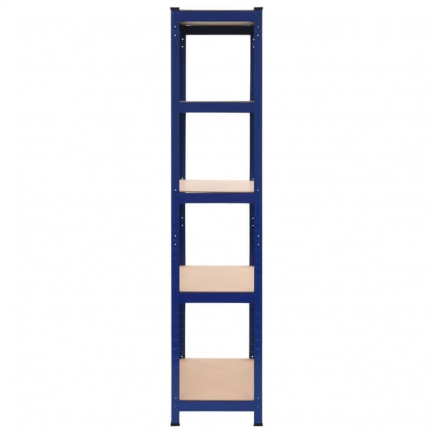 Storage Shelf Blue 80x40x180 Cm Steel And Mdf Image 3