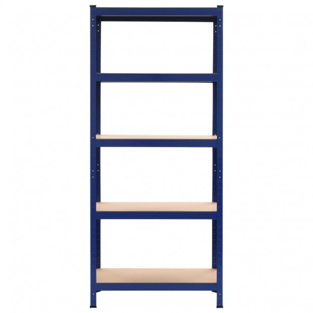 Storage Shelves 2 Pcs Blue 80x40x180 Cm Steel And Mdf Image 3