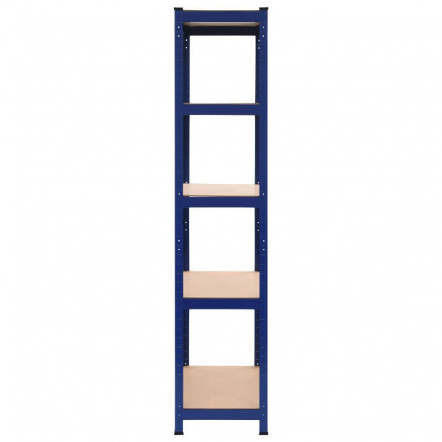 Storage Shelves 2 Pcs Blue 80x40x180 Cm Steel And Mdf Image 4