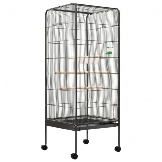 Bird Cage Grey 54x54x146 Cm Steel