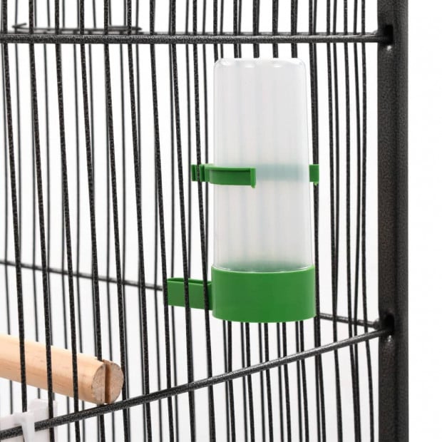 Bird Cage With Roof Grey 66x66x155 Cm Steel Image 5