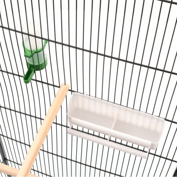 Bird Cage With Roof Grey 66x66x155 Cm Steel Image 6