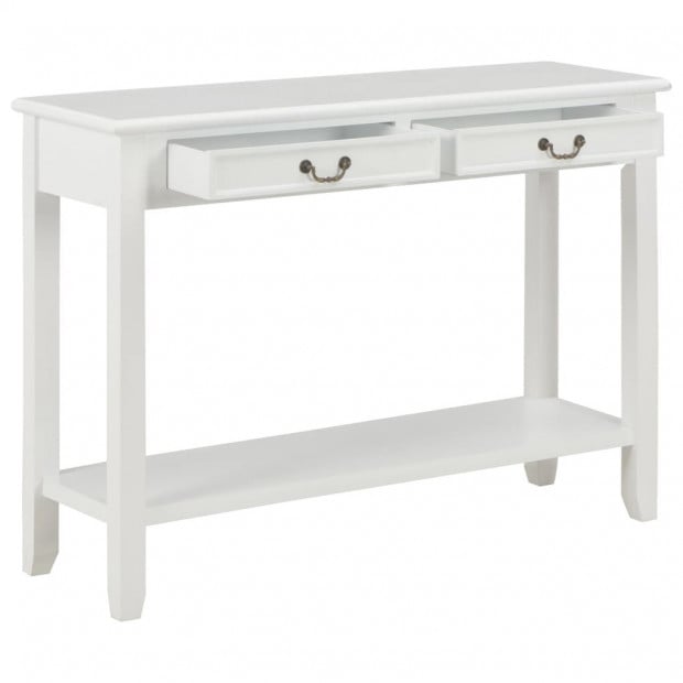 Console Table White 110x35x80 Cm Wood Image 2
