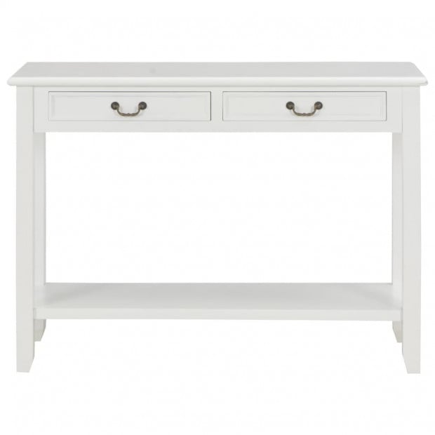 Console Table White 110x35x80 Cm Wood Image 3
