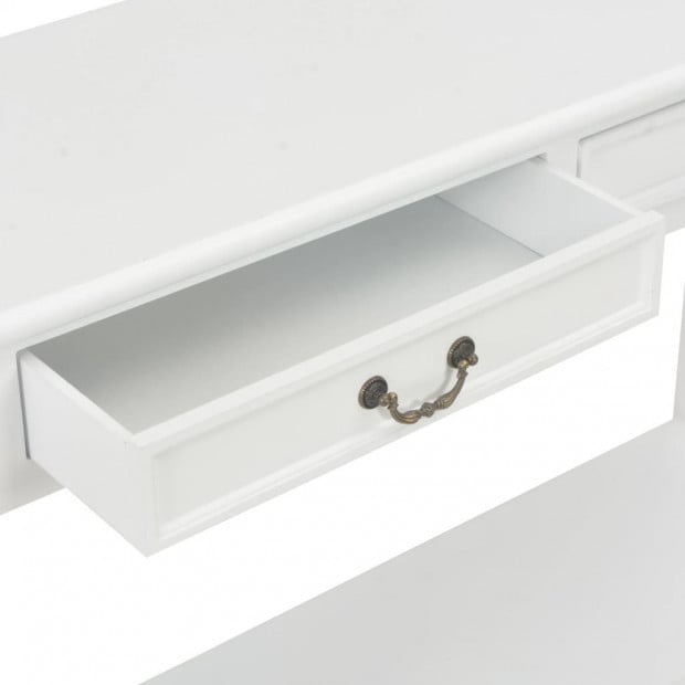 Console Table White 110x35x80 Cm Wood Image 7