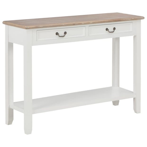 Table White 110x35x80 Cm Wood
