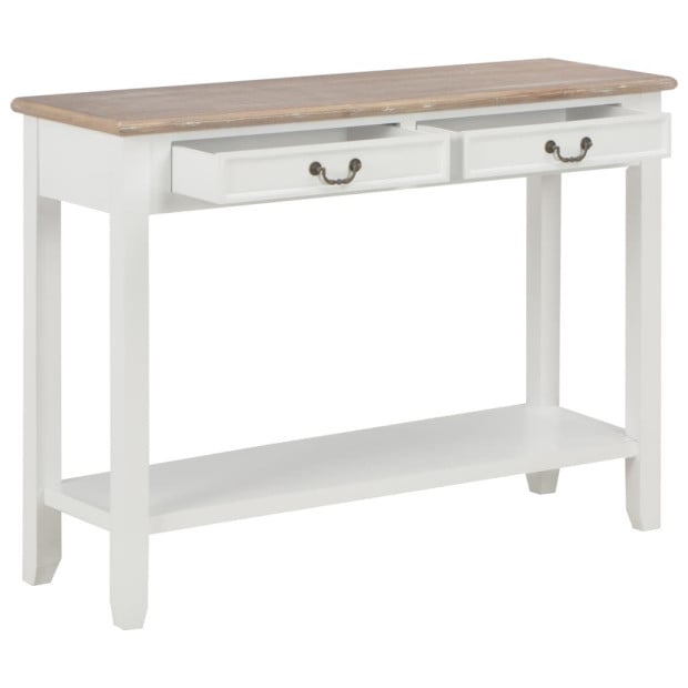 Table White 110x35x80 Cm Wood Image 2