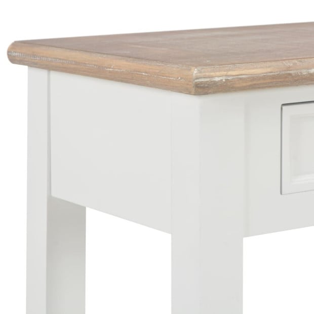 Table White 110x35x80 Cm Wood Image 6