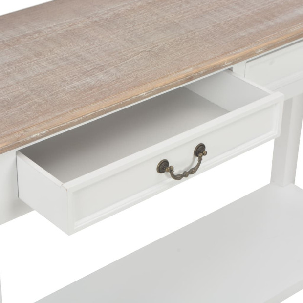 Table White 110x35x80 Cm Wood Image 7
