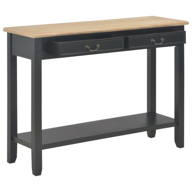 Console Table Black 110x35x80 Cm Wood Image 2