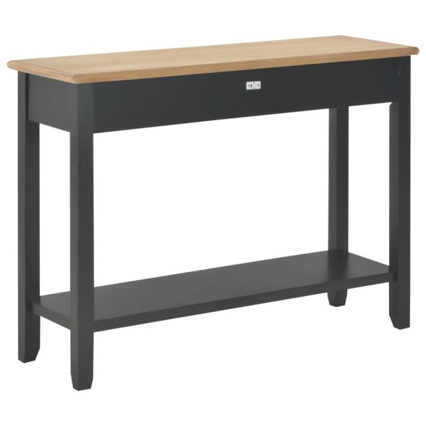 Console Table Black 110x35x80 Cm Wood Image 4