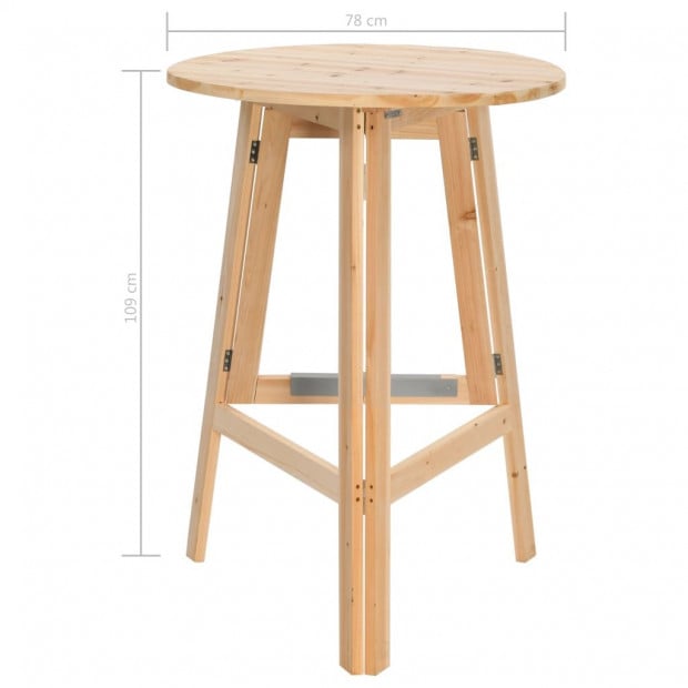 Foldable Bar Table 78 Cm Fir Wood Image 8